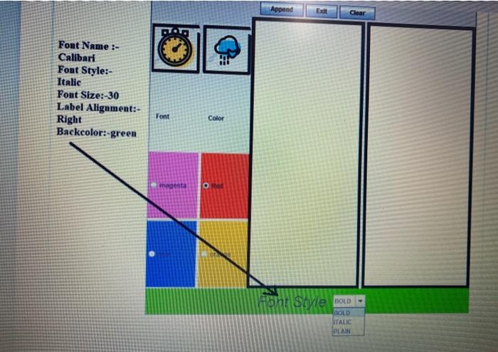  java using the anonymous class method, program the following buttons to