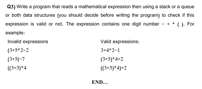 please please ( ). For Q3) Write a program that reads a