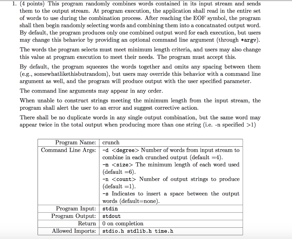This program randomly combines words contained in its input stream and sends
