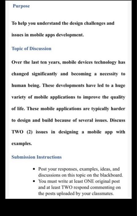  Purpose To help you understand the design challenges and issues in