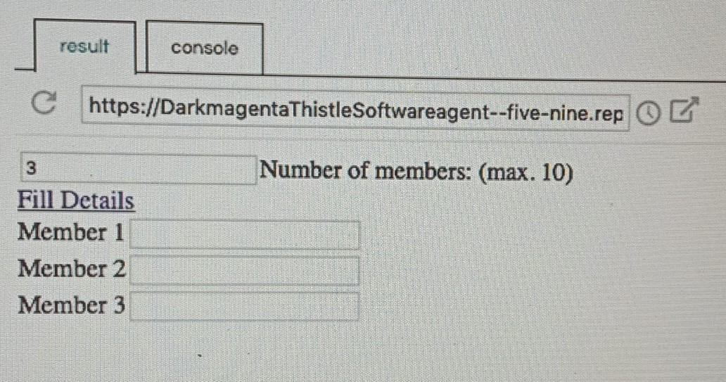  create a wepage in java script from the above pictures. result
