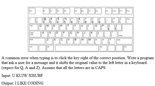 Using the python programming language: F3 f4 Fe 1 2 3 5