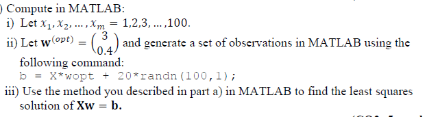 Need Matlab coding. = Compute in MATLAB: i) Let X1, X2, ...