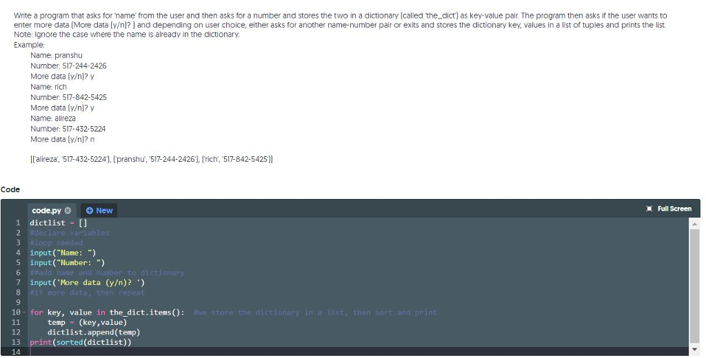  Write a program that asks for name from the user and