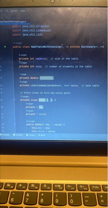 in java, solve this put method, this class uses a linked list