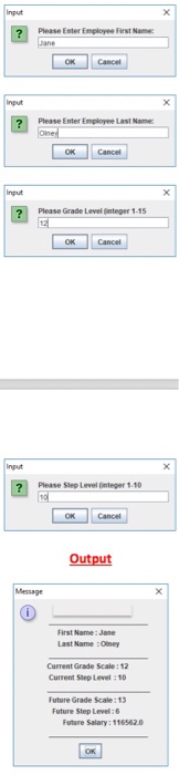  Develop an interactive java program using dialogs for both input and