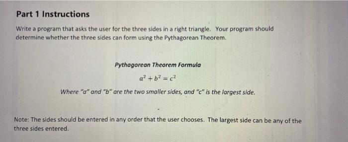  Part 1 Instructions Write a program that asks the user for