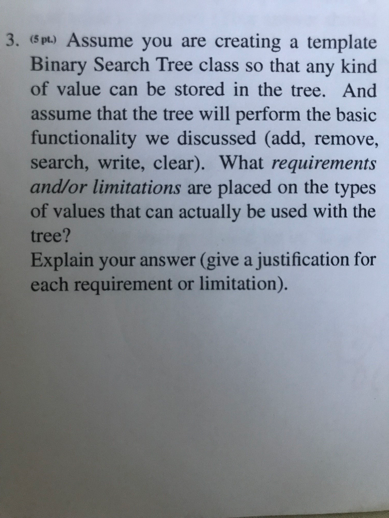 c++ problem, need explain the answer 3. (5pt) Assume you are creating