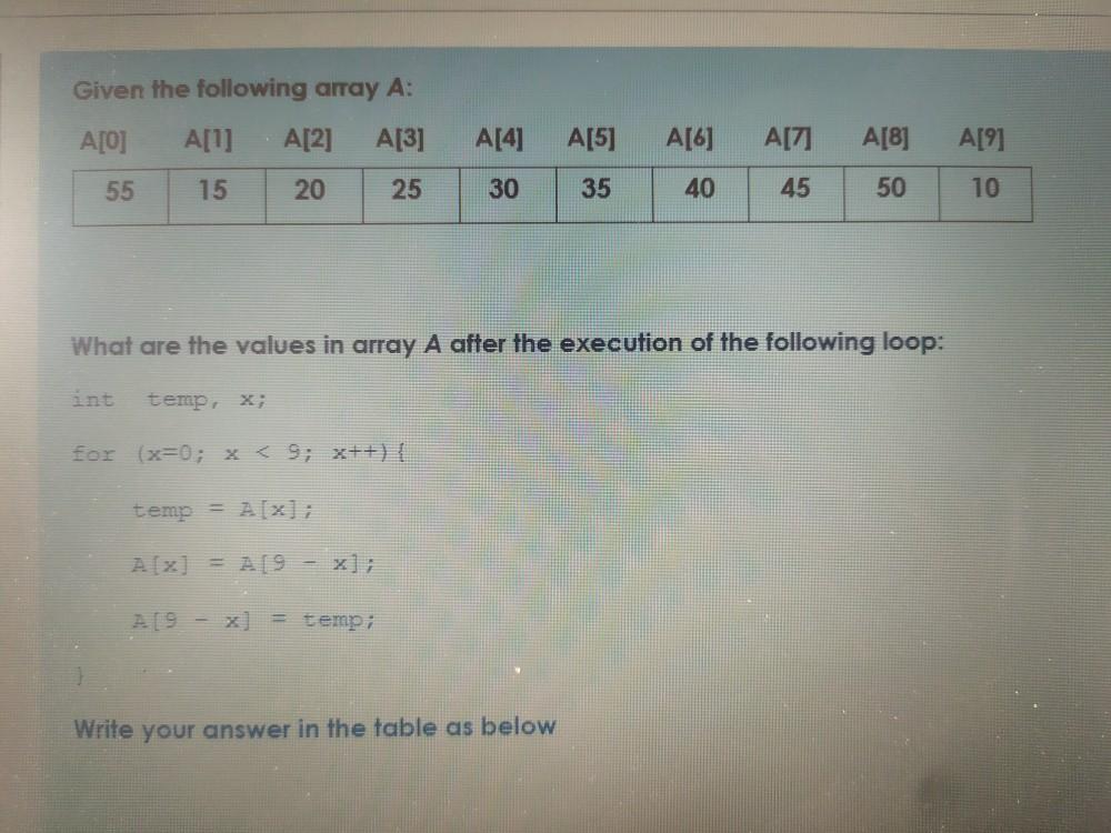 50 . A[2] 45 A[3] 40 A[4] 35 . A[5] Choose... -