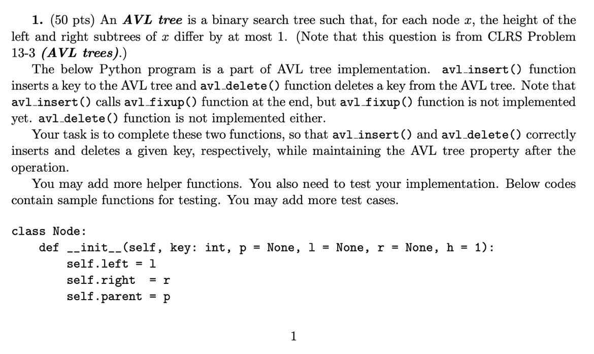 that this question is from CLRS Problem 13-3 (AVL trees).) The below