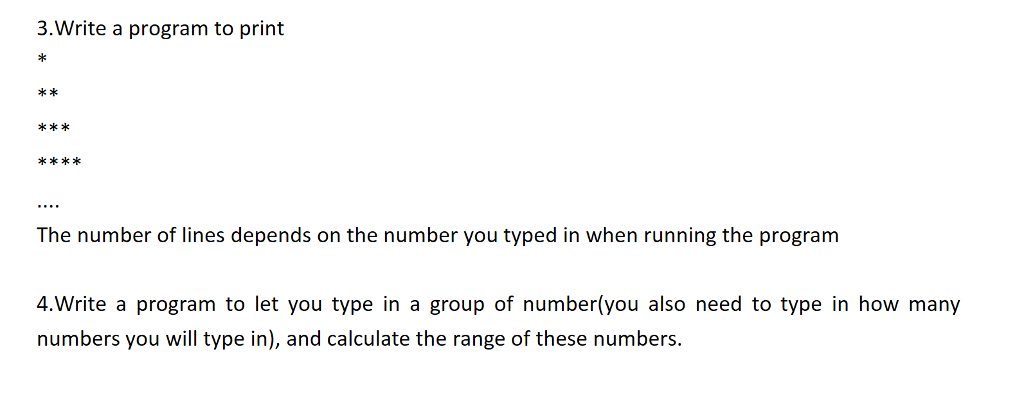 C programming code blocks Write a program to print * ** ***