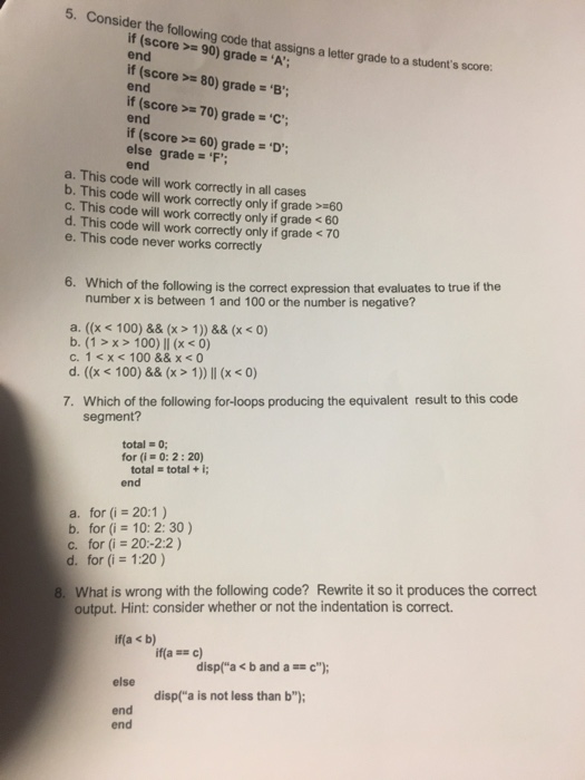 you may use to study for the test. To check your work,