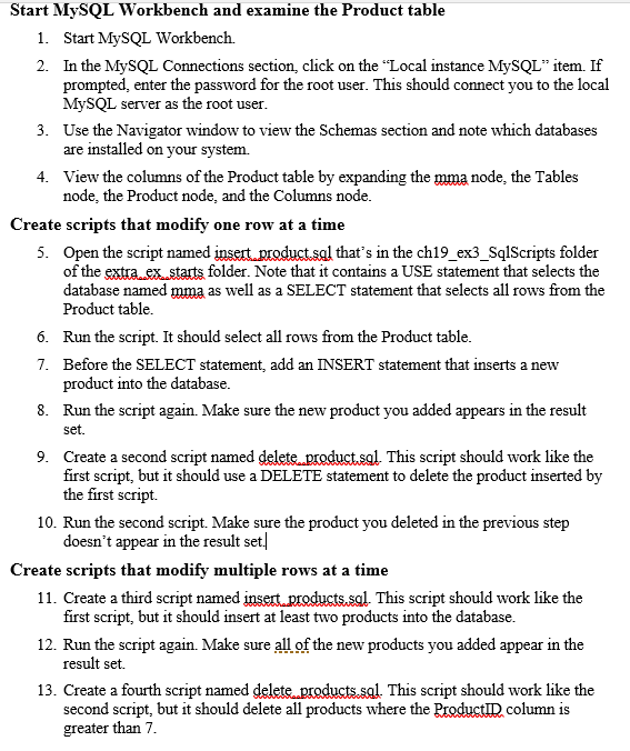 Need help with MySQL: *Code for creating mma schema database* product-- create