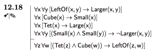 The next three exercises contain arguments from a single set of premises.