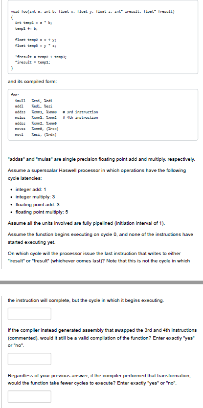  void foo(int a, int b, float x,float y, float , int*