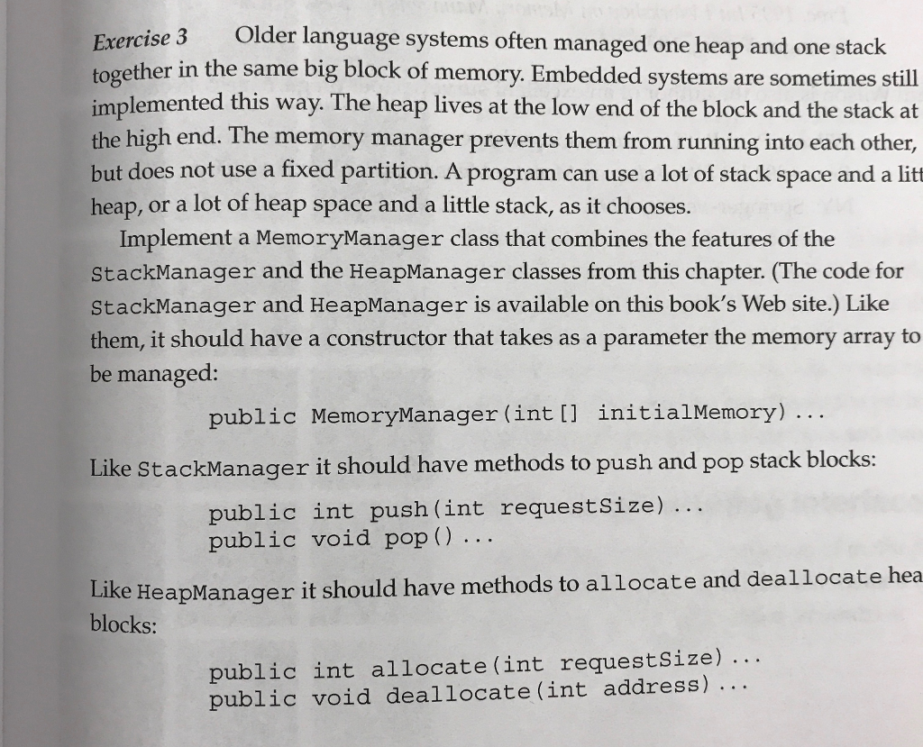  StackManager.java public class StackManager { private int[] memory; // the memory