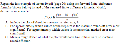 Example from lecture 10 that will be used to solve the problem