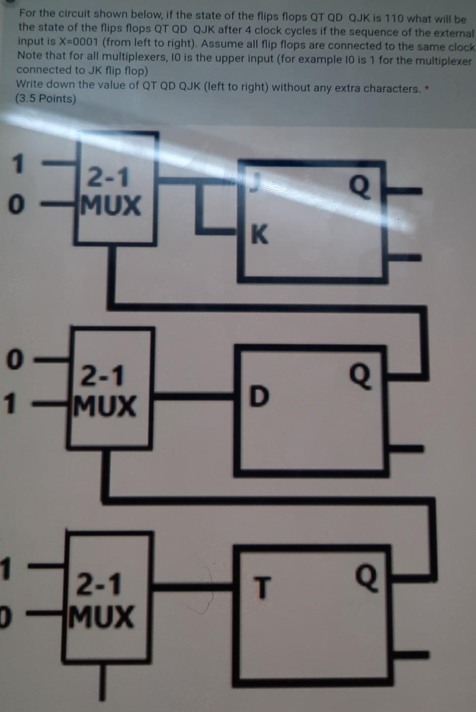 FINAL ANSWER For the circuit shown below, if the state of