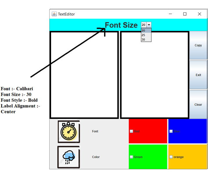 Write a java code to generate the illustrated GUI Write the code
