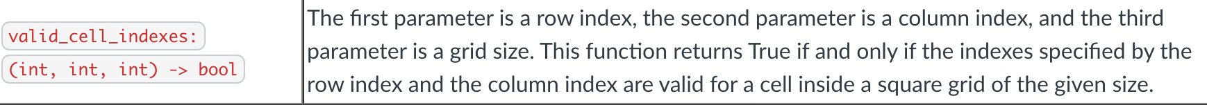  The first parameter is a row index, the second parameter is