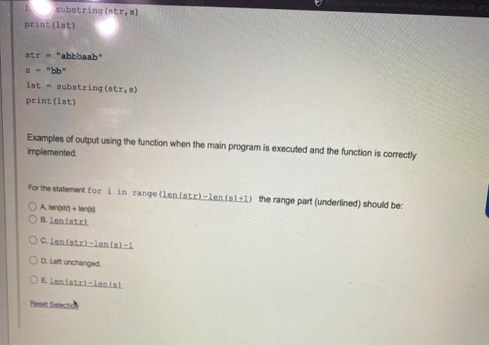 another string occurs as a zubstring. xample, the string "ab" occurs in