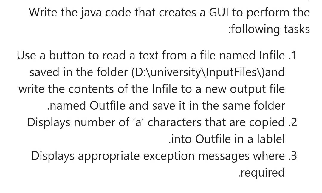  Object oriented programming (OOP) Write the java code that creates a
