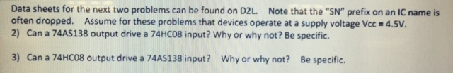  Data sheets for the next two problems can be found on
