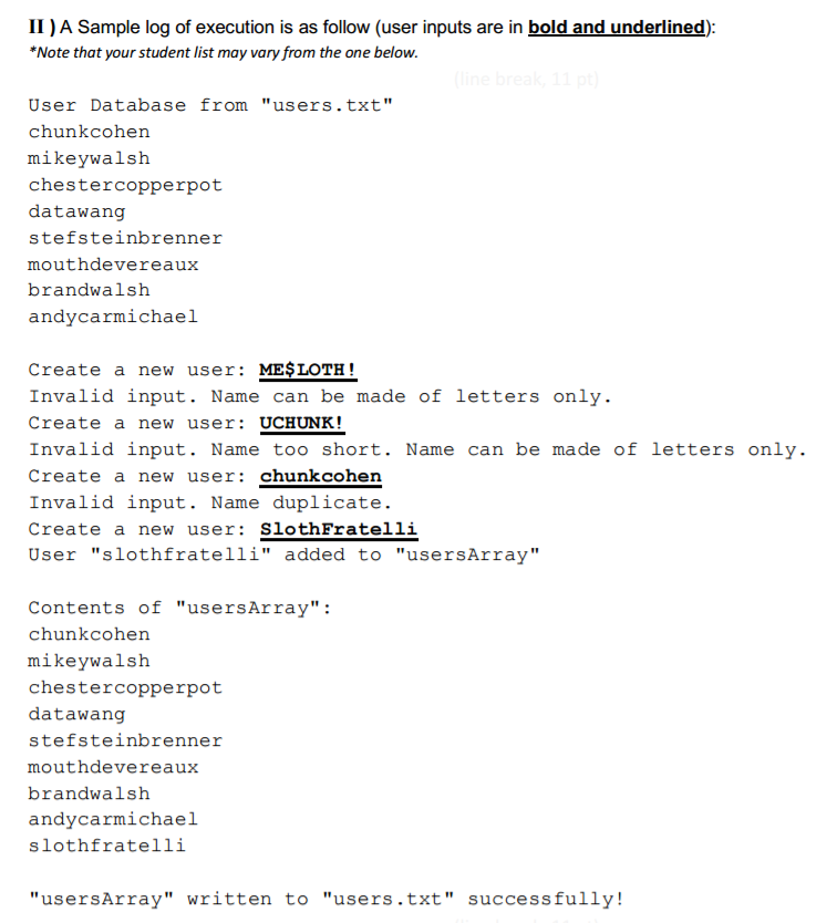 while loops, arrays, scanners and if/else statements as needed. Please avoid using