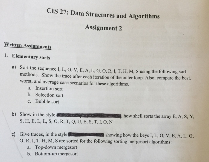  Elementary Sorts for Data Structure and Algorithms Please take your time