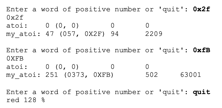 a word of positive number or 'quit': " ); scanf("%s", arr); while(