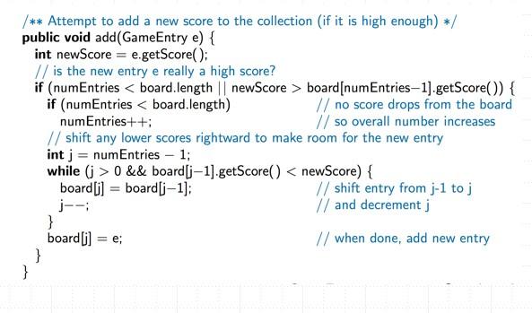 as well as the GameEntry and ScoreBoard classes modified with singly linked
