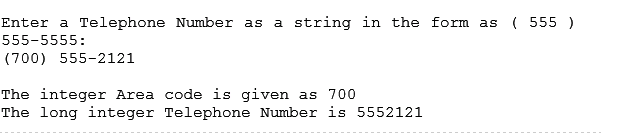 2. (Tokenizing Telephone Numbers) Write a program that inputs a telephone number