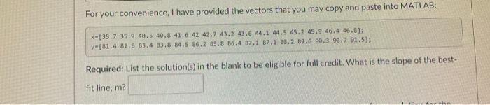 fit a perfect line. To create an approximate equation, the Least Squares