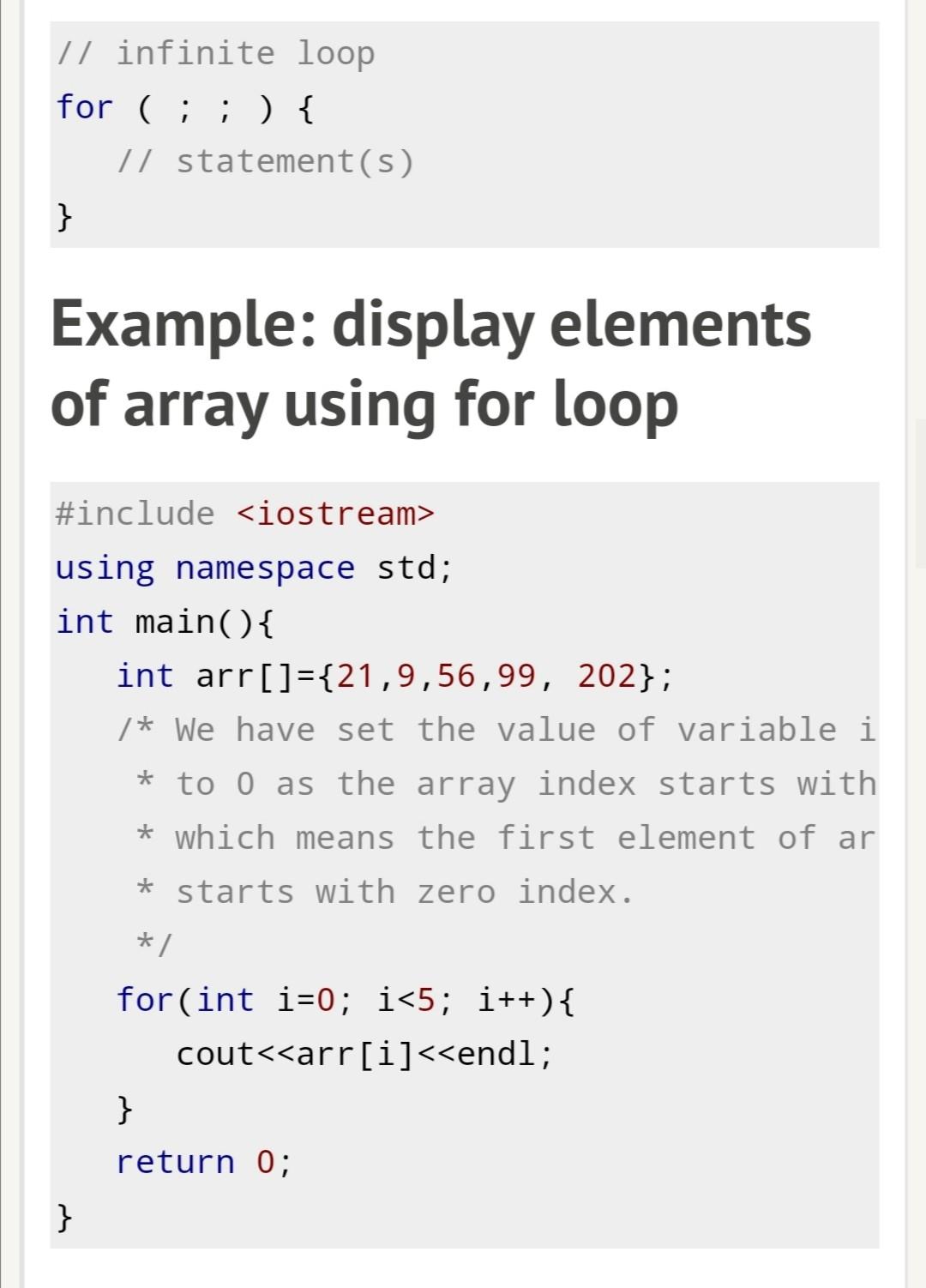 these statements in the picture below to creat the loops as a