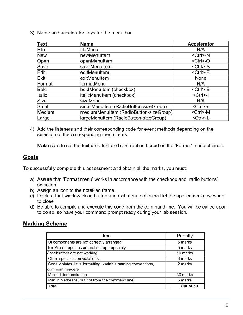 help me with the codes. Thanks! Assignment 1: Notepad Editor UI The