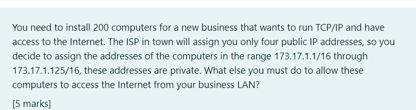 please answer in 1hr You need to install 200 computers for a