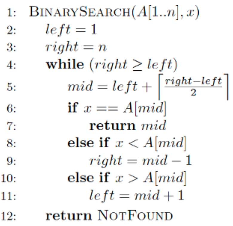 Analysis of binary search algorithm: In block counting, present the count