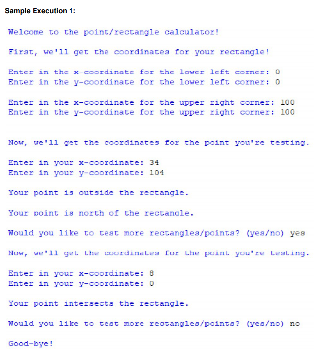 independent point. How we're going to determine where/how big your rectangle is