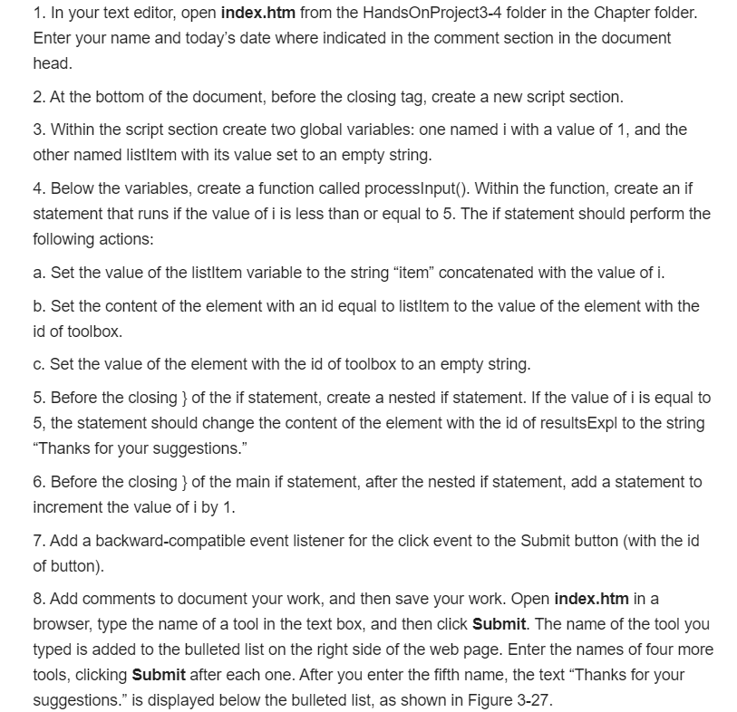 Need help with this: 1. In your text editor, open index.htm from