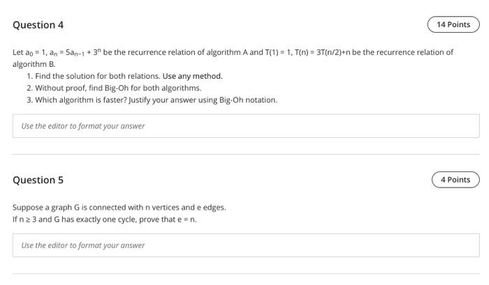  Question 4 14 Points Let 20 = 1, an = 5an-1