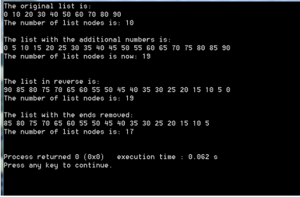 In C++ Using the STL list container, create the list on page