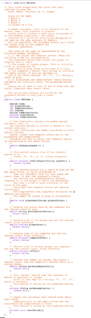 Paper, Scissors. The human user of the program plays against the computer.