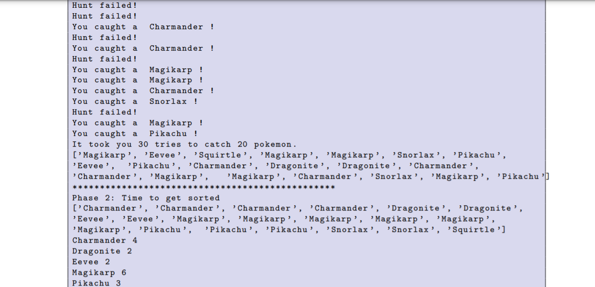 catch and train. For this question, you will write a program that