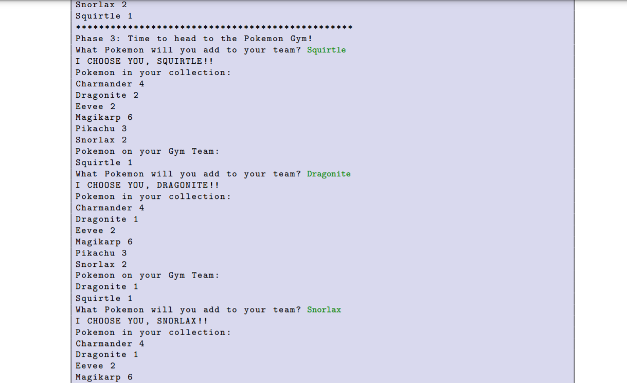 allows the user to keep track of the Pokemon they have caught,