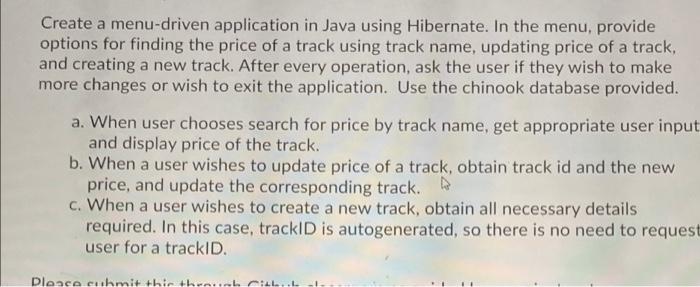 coding in java with sql Create a menu-driven application in Java using