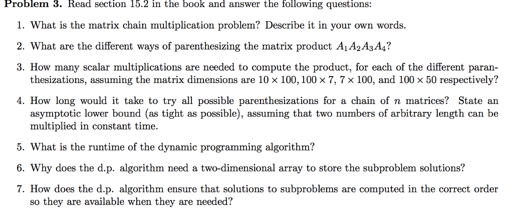Handwritten solution please Problem 3. Read section 15.2 in the book and