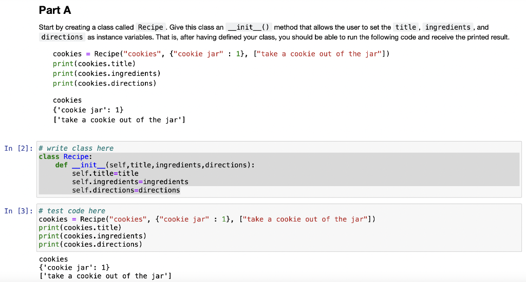 please show me Part B Part A Start by creating a