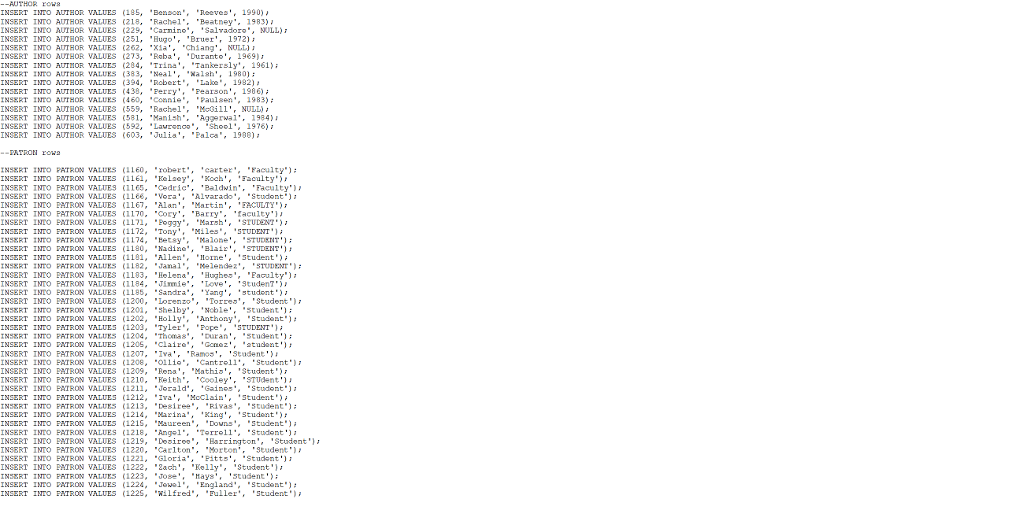 user and load the database script facts.sql (provided in this week's assignment