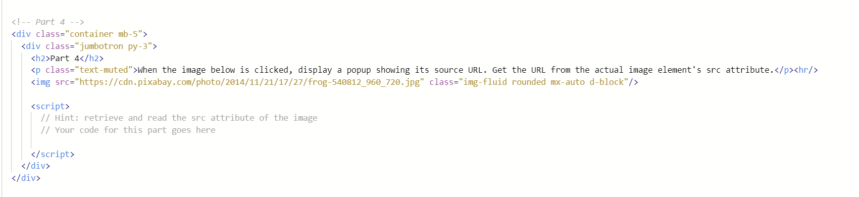 where you will need to create an additional function. All JavaScript should