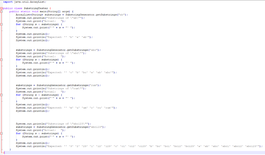recursively. For example, the substrings of the string rum are the seven
